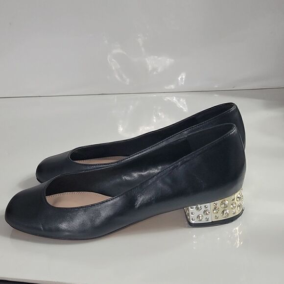 Dune London Black Gem Heeled Closed Toe Shoe - Picture 7 of 10